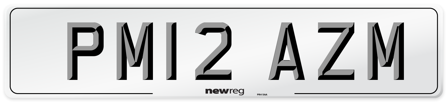 PM12 AZM Number Plate from New Reg